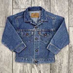 Vintage Levi's Orange Tab Trucker Jean Jacket‎ Kids Sz 7 Faded Denim 74027 USA